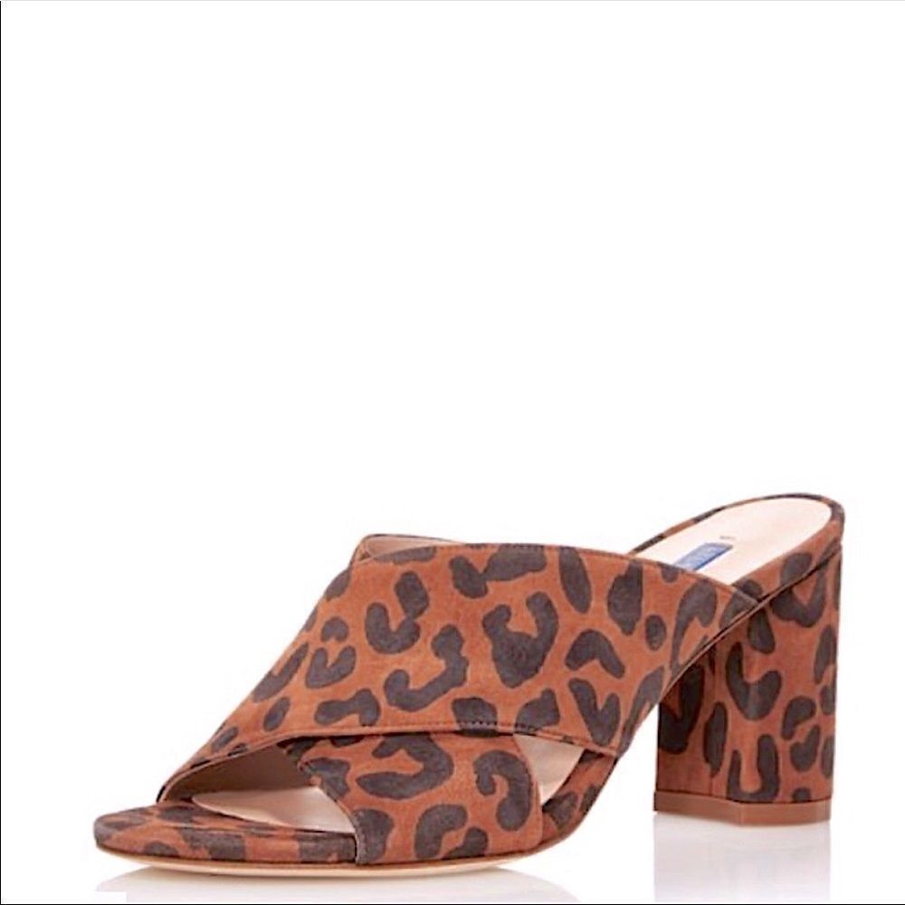 Stuart Weiztman Galene Leather Block Heel Slide N… - image 6